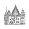 Wroclaw Old Town Hall sketch vector illustration