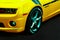 Wroclaw, Poland, August 25, 2021: Beautiful fast yellow car Chevrolet Camaro
