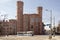 Wroclaw / POLAND - March 30, 2018: Beautiful historic prison and court buildings with the towers and brick walls in city center