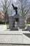 Wroclaw / POLAND - March 30, 2018: Monument of Katyn massacre in sunlight. The Lower Silesian Family Of Katyn black sculpture