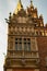 Wroclaw, Poland - March 4, 2018: Wroclaw Town Hall details in evening in historic capital of Silesia, Poland, Europe.