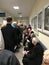 Wroclaw, Poland - May 6 2019: Patients of public healthcare waiting in long line to registration room. The line is so long that