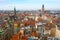 Wroclaw, Poland, October 15, 2021: Photo from a drone on the old part of the city of Wroclaw. View from the height of