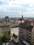 Wroclaw skyline with beautiful colorful historical houses of the Old Town, aerial view from the viewing terrace