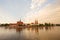 Wroclaw. View of the sunset on the river