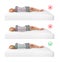 Wrong and correct sleeping posture. Choose right mattress