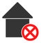 Wrong House Vector Icon Flat Illustration