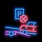 Wrong Parking Car neon glow icon illustration