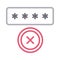 Wrong password thin line color vector icon