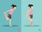 Wrong and right stretching front of thigh posture,vector