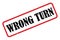 Wrong turn rubber stamp