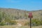 Wrong Way and Exit Signs at Estrella Mountain Regional Park in Goodyear, Maricopa County, Arizona USA