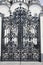 Wrought gates. Image of a decorative cast iron gates. metal gates close up. beautiful gates with artistic forging. Image of god an