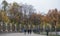 Wrought Iron Fence and park.