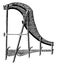 Wrought iron frame for grand piano, vintage engraving