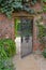 Wrought iron gate in garden