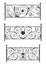 Wrought iron modules, gates, fences, railings, window bars, with ornaments, vector images isolated on white background