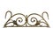 Wrought iron ornamental grate for the fireplace. Decorative detail of metal lattice for interior. Isolated, white background.