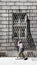 Wrought iron street window in Florence, Italy