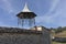 Wrought iron structure in Burgundy vineyards