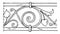 Wrought-Iron Undulate Band is a design on a trellis of a balcony, vintage engraving