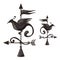 Wrought iron weather vane in form of bird