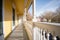 wroughtiron side porch railings on a historical colonial house