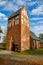 Wrzosowo, zachodniopomorskie / Poland - October, 22, 2019: Christian church in Central Europe. Old brick temple building