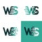 WS letters logo with accent speed green and dark green