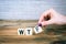 WTF. Wooden letters on the office desk