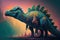 Wuerhosaurus Colorful Dangerous Dinosaur in Lush Prehistoric Nature by Generative AI