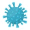 Wuhan coronavirus 2019-nCoV isolated on white background. Blue virus bacteria. Dangerous chinese nCoV coronavirus. Vector