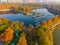 Wuhan East Lake Scenic Spot aerial photography scenery in autumn