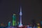 Wuhan Guishan TV Tower night and light show scenery