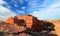 Wupatki National Monument with Evening Light on Lomaki Ruin, Arizona