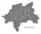 Wuppertal city map with boroughs grey illustration silhouette sh