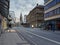 Wuppertal, Germany: August 14, 2021 - An empty street overlooking the town hall in the Elberfeld district