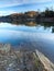 Wuppertalsperre reservoir with a dam on the Wupper River between the cities of Remscheid, Radevormwald and Huckeswagen in Germany