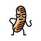 wurst meat character color icon vector illustration