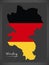 Wurzburg City map with German national flag illustration