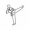 Wushu master icon, outline style