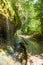 Wutach Gorge with river and waterfalls - Walking in beautiful landscape of the blackforest, Germany