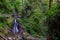 Wutach Gorge with river and waterfalls - Walking in beautiful landscape of the blackforest, Germany