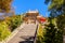 Wutaishan(Mount Wutai) scene-Carved stone torii in front of the Longquan temple door.