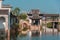 Wuxi, China - October 2019: Huishan Old Town, Wuxi, China. Traditional  scene with Chinese buildings along a scenic canal