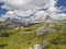 WW1 Trenches at Monte piana 2.324 Meter high mountain in Sextener Dolomiten mountains on border to Italy and Austria