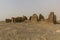 WW2 lookout post ruins at Gebel al Ingleez mountain near Bahariya oasis, Egy