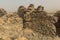 WW2 lookout post ruins at Gebel al Ingleez mountain near Bahariya oasis, Egy