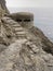 WW2 pilbox,bunker. Old war defences along coast, Italy.