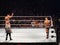 WWE Wrestler Rusev and wrestler Randy Orton stand ready to fight